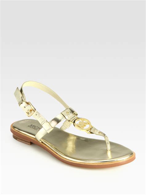 michael kors goldie sandal|Michael Kors gold sandals women.